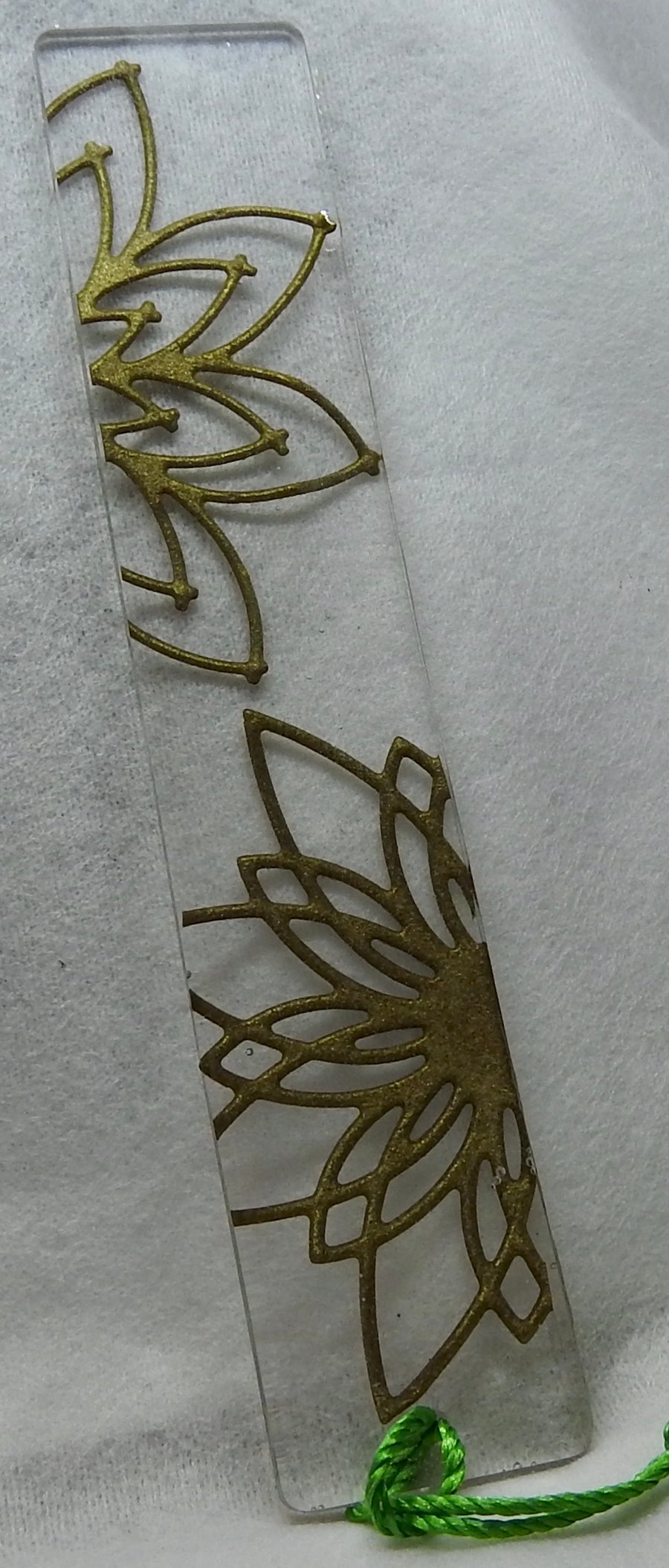 Cut out flower clear bookmark 