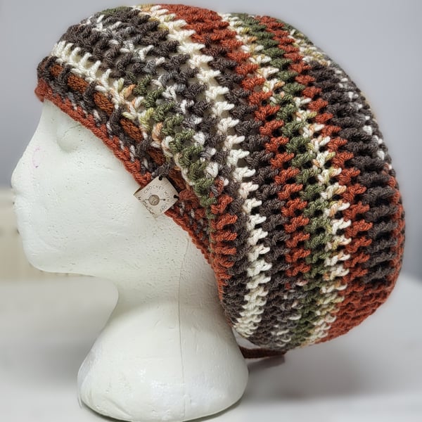 Crochet handmade tam hat cap rasta wool dread reggae slouchy