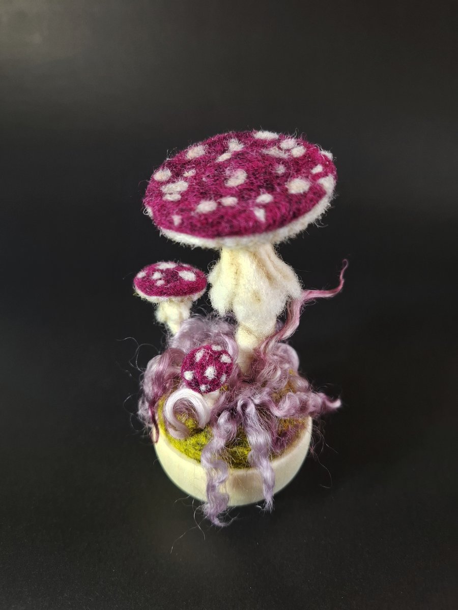 Hand felted Mushroom Wool Hats | Pink Hand felted Mushroom Wool Hats | Pink