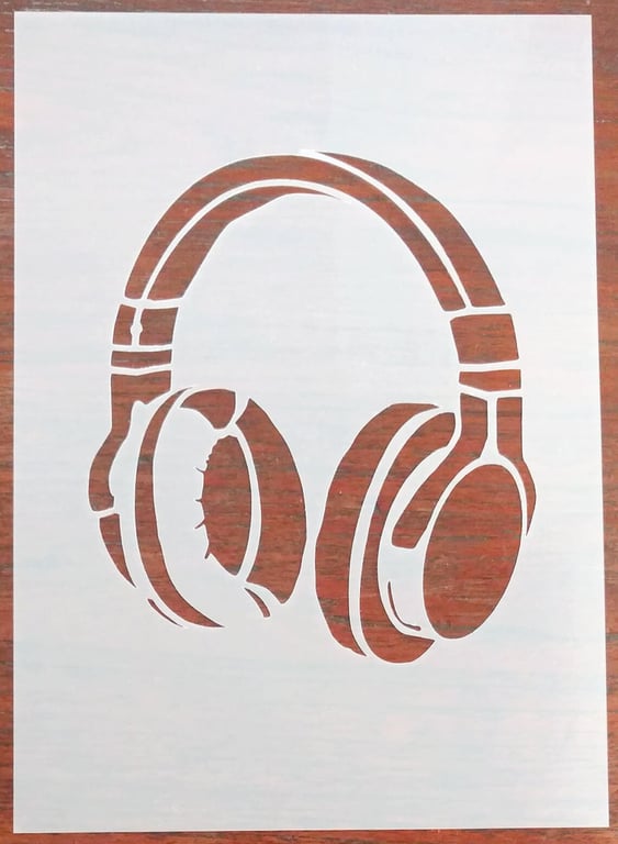 Headphones Stencil Mask Reusable PP Sheet for Arts & Crafts