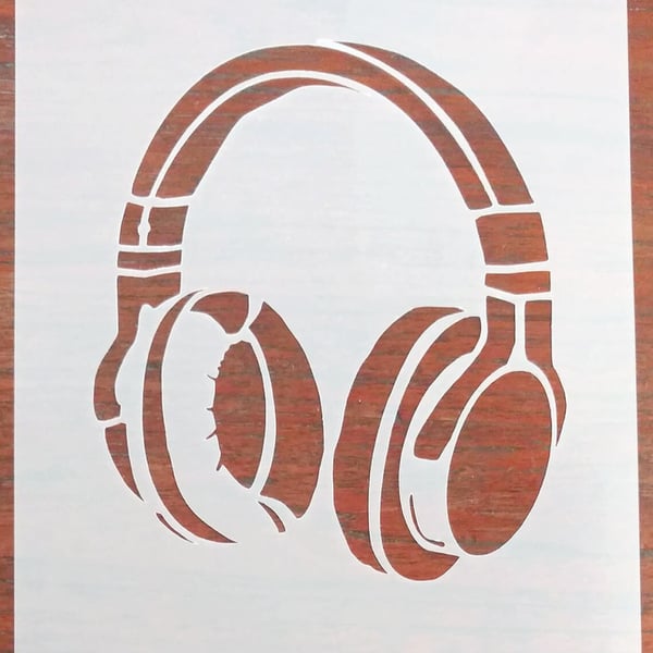 Headphones Stencil Mask Reusable PP Sheet for Arts & Crafts