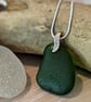 Green sea glass necklace 