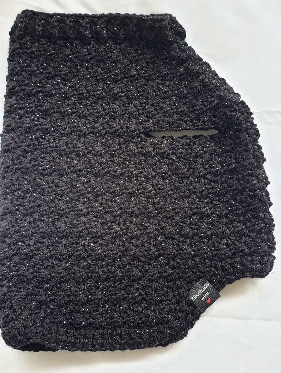 Black sparkly dog sweater, dog sweater for small dog or puppy