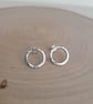Hammered Silver Circle Stud Earrings - Image 5