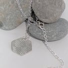 Fine Silver Hexagon Pendant