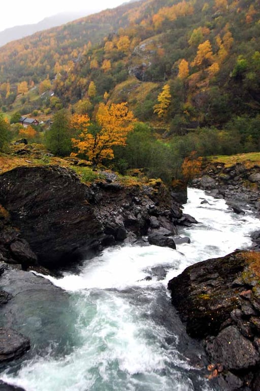 Waterfall Flamsdalen Valley Flam Norway Photograph Print