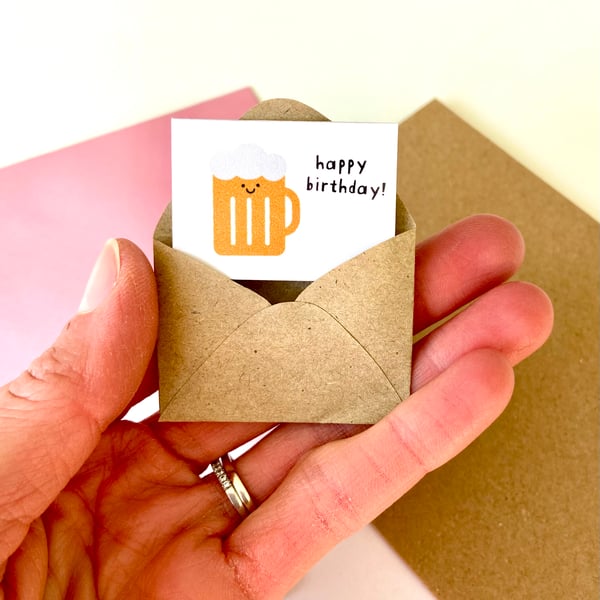 Tiny Beer Birthday Card