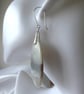 Large Oval Agate and Sterling Silver Earrings - Image 2