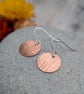 Copper Bark Pattern Disc Earrings - JBJ1088