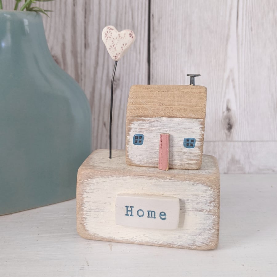 SALE - Little House with Clay Heart 'Home'