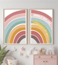 Set of 2 Wall Art Prints - Girls Pastel Shades - Rainbow Poster,  - A4 - Image 1