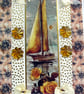 Yellow Sailing Boat - Hand Crafted Decoupage Greeting Card - Blank - 3247