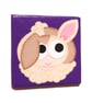 Rabbit Fridge Magnet - original magnetic art of cute white and brown bunny - Image 3