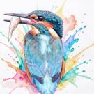 Kingfisher with Fish Norfolk Greeting Card A5