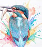 Kingfisher with Fish Norfolk Greeting Card A5