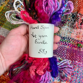 Hand spun bundle of yarns. Wool, crafts, weaving. 