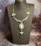 Moonstone Dragonfly handmade wire wrapped and seed bead necklace with Moonstone 