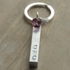 Personalised Initial Aluminium Hand Stamped Keyring with Flower Beads