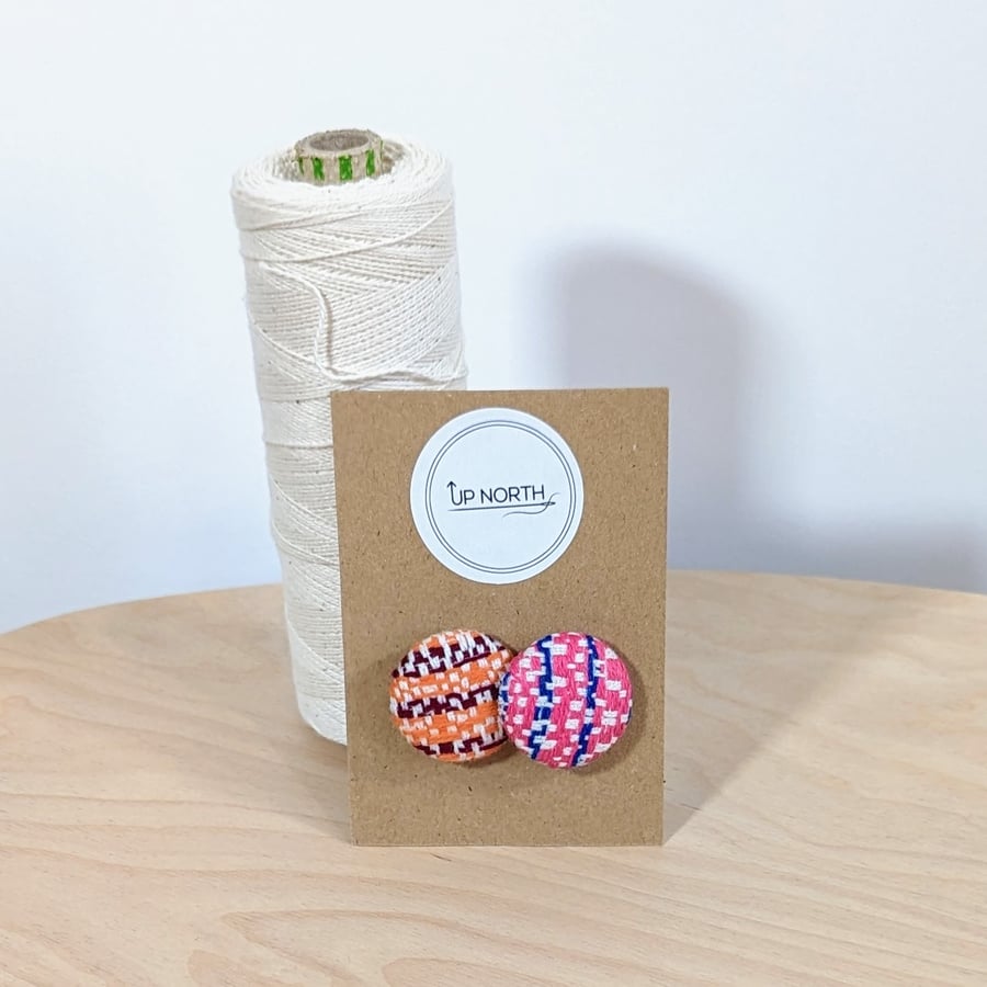 Handwoven Button Hair Bobbles