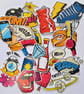 Pop art ephemera embellishments - comic book - cartoon die cuts - Image 1