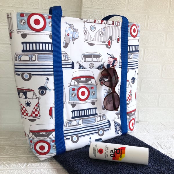 Beach bag, picnic bag, shoulder bag , large tote bag 