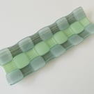 Fused glass channel dish, bubble effect
