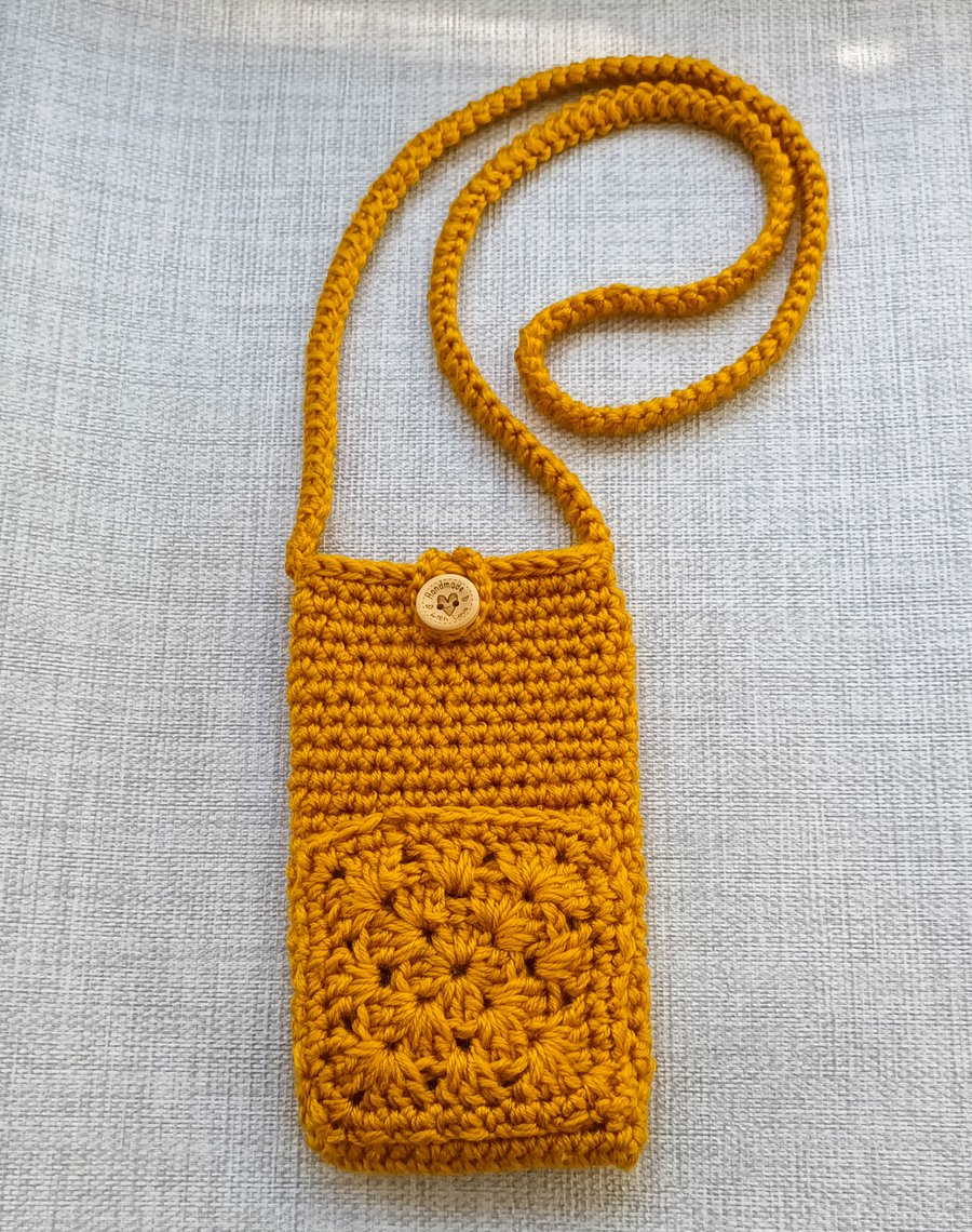 Crochet with pocket phone pouch, teenager crossbody bag, phone pouch