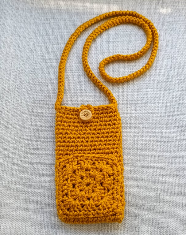 Crochet with pocket phone pouch, teenager crossbody bag, phone pouch