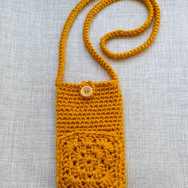 Crochet with pocket phone pouch, teenager crossbody bag, phone pouch