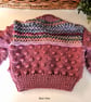 Hand Knitted Bobble Design Merino Wool Baby Cardigan 3-9 months size - Image 3