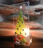 Handmade Fused Glass 'Christmas Tree' T Light Holder - Image 3