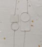 Recycled sterling silver double circle & square necklace - wire jewellery  - Image 4