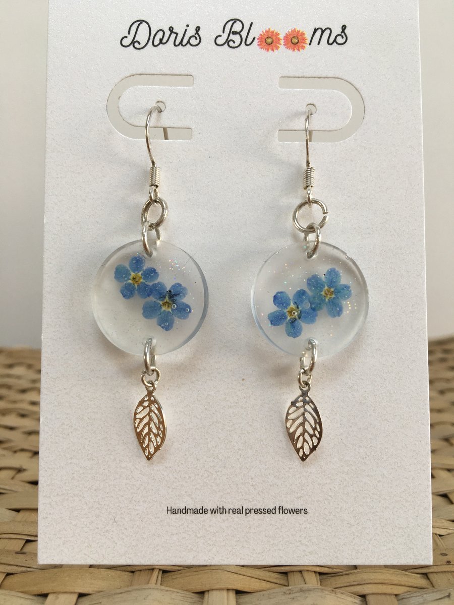 Forget Me Not Resin Charm earrings