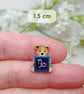 Capricorn Bear Pin, Handmade Tiny Star Sign Wooden Teddy Badge - Image 5
