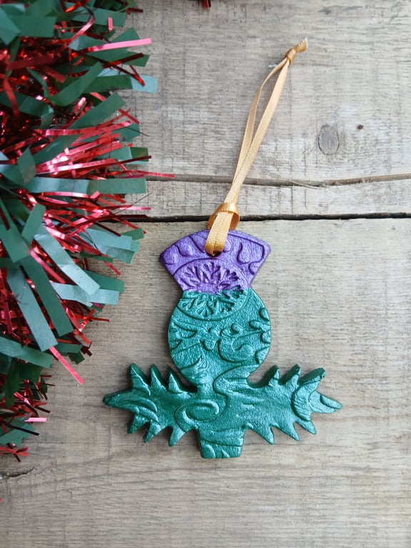 Scottish Thistle Christmas Tree Ornament