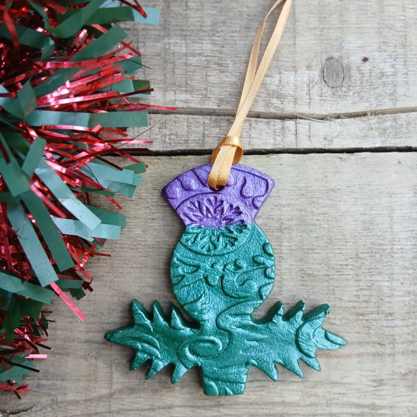 Scottish Thistle Christmas Tree Ornament
