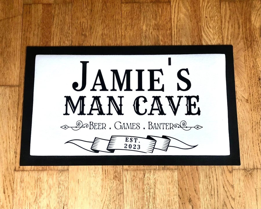 Personalised Man Cave Bar Mat Runner Customised Home Accessory Pub 