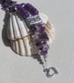 Purple Jade & Amethyst Gemstone Crystal Bracelet "Violet Haze" - Image 6