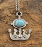New Horizons Viking Ship Pendant with Larimar - Image 2