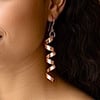 Textured Copper Spiral Dangle Earrings - Gift, Birthday