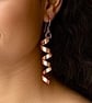 Textured Copper Spiral Dangle Earrings - Gift, Birthday
