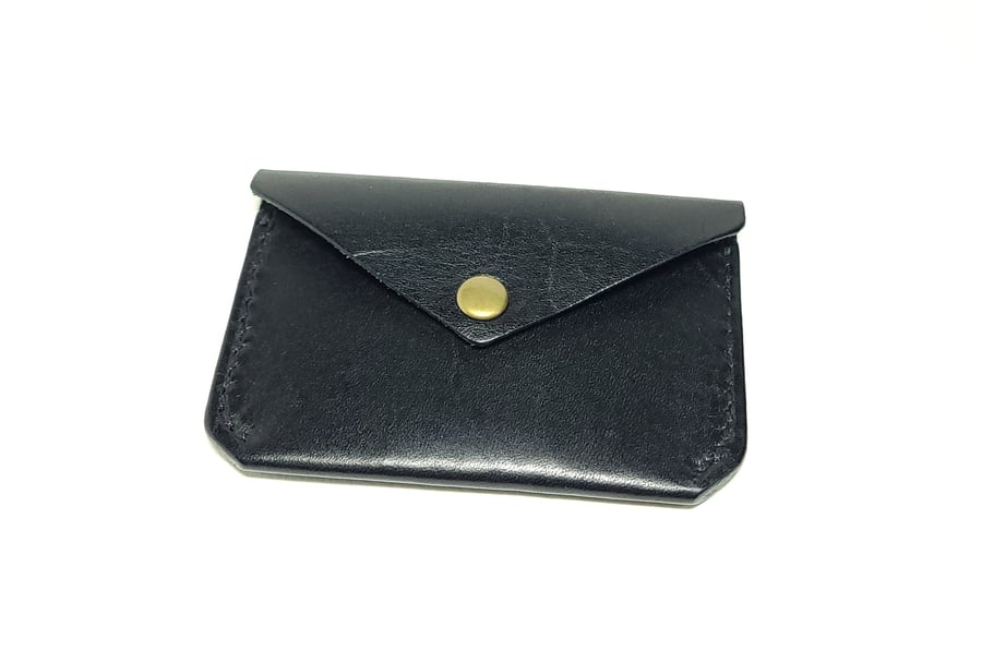 Black Slim Leather Card Holder – Leather Card Wallet - HANDMADE