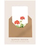 Geranium flowers Greetings Card (QM 290)