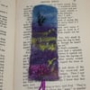 Moorland - Embroidered and felted bookmark