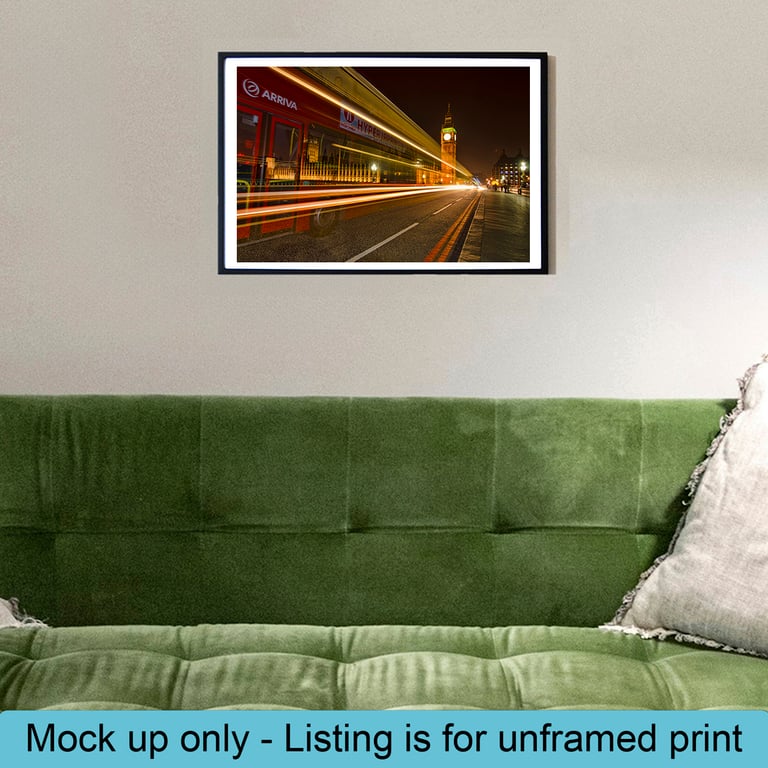 Westminster bridge London bus print