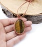 Tiger Eye Macrame Necklace Pendant  - Image 1
