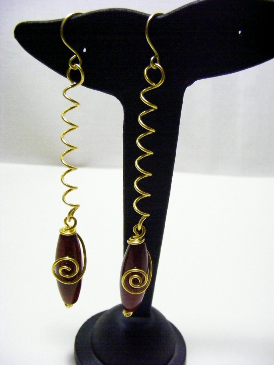 Agate Spiral Earrings.