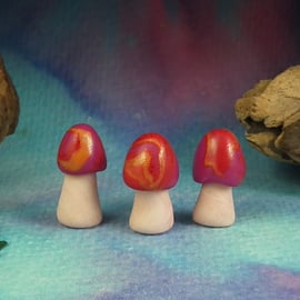 Trio of Toadstools ... Magic! OOAK Sculpt by artist Ann Galvin