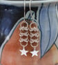Sterling Silver Star Drop Earrings (ERSSDGCM3) - UK Free Post - Image 1