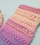 Knitted Pastel Rainbow Fingerless Gloves - Image 3